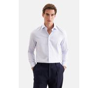 Businesshemd SEIDENSTICKER "Schwarze Rose", Herren, Gr. M (39), normale Ärmellängen, mittelblau, 100% Baumwolle, Strukturmuster, skinny fit, 2-Knopf-Manschette, Hemden, X-Slim 1/1 Kentkragen Struktur 