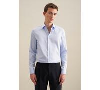 Businesshemd SEIDENSTICKER "Schwarze Rose", Herren, Gr. L (42), normale Ärmellängen, blau, 100% Baumwolle, unifarben, skinny fit, Langarm 2-Knopf-Manschette, Hemden, X-Slim Kentkragen Uni (46554438-42