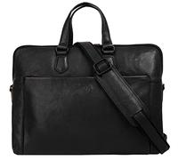 X-ZONE Aktentasche Echt Leder Herren | Business Tasche mit Laptopfach | RFID Dokumententasche gepolstert | Bürotasche mit Trolley-Halterung | 021304