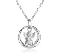 XAANA Jungen-Taufkette Taufring mit synth. Safir und einem kleinen Engel-Einhänger 925er Sterlingsilber AMZ0175