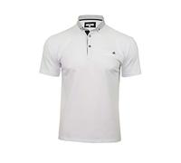 Xact Herren Polo-Shirt mit kontrastierendem Kragen und Button-Down-Kragen, kurzen Ärmeln (White) XL