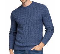 Xact Herren Strickpullover mit Zopfmuster - Warmer Rundhalspullover für Herbst & Winter, Weich & Atmungsaktiv (Oat Grey Marl) XXXL