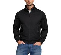 Xact Herren Übergangsjacke aus Baumwolle im klassischen Harrington-Stil mit Karofutter (Black) XXL