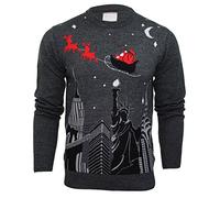 Xact Herren Weihnachtspullover, New Yorker Skyline, Rundhalsausschnitt (New York-Grey) M