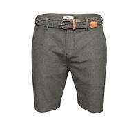 Xact Kurze Hosen Herren Chino Shorts aus Oxford-Baumwolle mit Gürtel - Regular Fit Bermuda Sommerhose, leicht atmungsaktiv für Freizeit Urlaub (Oxford Charcoal) 36
