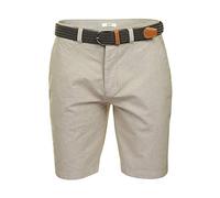 Xact Kurze Hosen Herren Chino Shorts aus Oxford-Baumwolle mit Gürtel - Regular Fit Bermuda Sommerhose, leicht atmungsaktiv für Freizeit Urlaub (Oxford Pink (Brown Belt)) 32