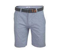 Xact Kurze Hosen Herren Chino Shorts aus Oxford-Baumwolle mit Gürtel - Regular Fit Bermuda Sommerhose, leicht atmungsaktiv für Freizeit Urlaub (Oxford Navy) 34