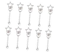 XAGMODSHN Electroplated Alloy Star Keychain Charm with Removable Chain Keyring Pendant with Jump Rings for Chain Alloy Keychain