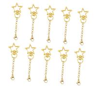 XAGMODSHN Electroplated Alloy Star Keychain Charm with Removable Chain Keyring Pendant with Jump Rings for Chain Alloy Keychain