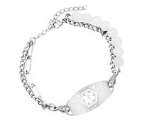 XAGMODSHN Gravierbares medizinisches Edelstahl-Armband, verstellbar, mehrfarbig, Eine Größe, Wie beschrieben