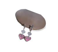 XAGMODSHN Halskette im kasachischen Ethno-Stil, süße Herz-Halskette und Ohrringe mit funkelnden Kristallen, stabiler Halsschmuck für Damen und Mädchen, Vintage-inspirierter Schmuck, Geschenk, Eine