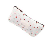 XAGMODSHN Schüler-Federmäppchen aus Segeltuch mit Blumenmuster, für die Organisation von Schulbedarf, tragbare Box mit Blumenmuster, beige