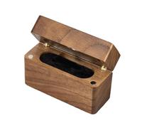 XAGMODSHN Tragbare Leichte Ringe Aufbewahrungsbox Walnuss Konstruktion Ehering Box Mit Schützender Gepolsterter Innenseite Mehrzweck Schmuck Organizer Box