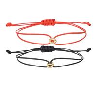 Xanorrg 2 Stück Perlenarmbänder Set Für Paare Verstellbare Größe Gewebte Handkette Geflochtenes Seil Handgelenkkette Accessoires Handgefertigtes Schnurarmband