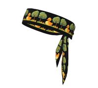XBKGOHA Little yellow duck under the pear tree Pattern Sports headscarf, sweat absorbing and breathable, motion headband, double-sided kerchief