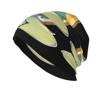 XBKGOHA Lotus Beside The Rainbow Printing Strickmütze für Erwachsene, modisch, weich, bequem und atmungsaktiv