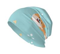 XBKGOHA Niedliche Shiba Inu Strickmütze für Erwachsene, modisch, weich, bequem und atmungsaktiv, Schwarz