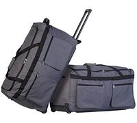 Xcase Koffer leicht: 2er-Set faltbare XXL-Reisetaschen mit Trolley-Funktion &Teleskop-Griff (Koffer-Trolleys XL, groß XL)