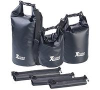 Xcase Packbeutel wasserdicht: 3er-Set wasserdichte Packsäcke aus LKW-Plane, 5/10/20 Liter, schwarz (Overboard Beutel, Trockensäcke, Reisetasche)