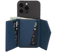 Xcase Slim Wallet RFID: Kartenhalter & Geldbörse für iPhone, MagSafe-komp., 4 Karten, blau (Magnetische Geldbörse für iPhone, Kreditkartenmappe, Visitenkarten)