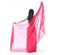 XChangeFun Halbkreis Chiffon Hand Schal Bauchtanz Kostüm Outfit Hüfte Schal Pailletten Trim Gold Schals Schleier, Rose, 98.43 x 47.24 inch (250cm*120cm)