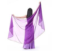 XChangeFun Halbrunder Chiffon-Handschal, Bauchtanz-Kostüm, Outfit, Hüftschal, Paillettenbesatz, goldfarbene Schals, Schleier, Dunkles Violett, 98.43 x 47.24 inch (250cm*120cm)