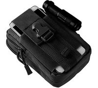 Xchmtech Kleine Nylon-Gewebe-Wandergürtel, Mehrzweck-Poly-Werkzeugtasche, EDC-Hüfttasche, Militär-Utility, taktische Molle-Packung, Camping-Tasche, Schwarz