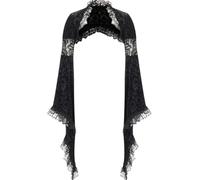 XCJIKUKE Damen Gothic Shrug Gothic Spitze Cardigan Mesh Glockenärmel Schal Y2k Crop Top Punk Shirt, Schwarz 3, Large