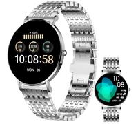 XCOAST SIONA 2 Damen Smartwatch Silber - Elegantes Strickarmband, AMOLED Display, Fitnessuhr mit Herzfrequenz, Blutdruck & SPO₂, 21+Sportmodi, IP68 wasserdicht, 7 Tage Akku, Android & iOS