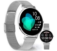 XCOAST SIONA 2 Nano Silber, kleine Damen Smartwatch - 37mm AMOLED Display, iOS&Android, Filigran, Frauen Fitness Tracker, Wasserdicht, Puls, Blutdruck, Blutsauerstoff, 7 Tage Akku