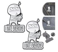 XDGJTBFMY I Hate Everyone Funny Brooch, Funny Middle Finger Pin, Cute Cartoon Words Enamel Badge, Interactive Mood Expressing Enamel Pin Brooch, Funny Pins Gag Gift for Women Men, Metalllegierung,