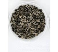 XDMING 100 Stück Mini-Metallknöpfe 3-8 mm für 1 handgefertigte Puppenkleidung, runde Schnallen, 2 Löcher, Scrapbooking-Knöpfe, Nähzubehör