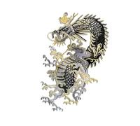 XDNHD 29 x 16 cm, 2 Stück Drachen-Stickerei-Aufnäher für Kleidung, Größe L, Applikation, Stickerei-Flicken mit Tiger, Löwe, für Kleidung, Jacken, Jeans, 2 Stück