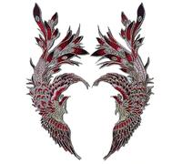 XDNHD Goldene Linie, roter Phoenix-Stickerei-Aufnäher für Kleidung, Jacken, Jeans, 38 x 14 cm, 1/2 Stück