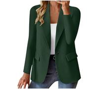 xejuoei Bluse Damen Elegant, Elegant Langarm Einfarbig Mantel Jacke Revers Geschäft Büro Anzugjacke Lang Mit Tasche Sakko Anzug Business Longblazer Frühling Sommer Herbst Trenchcoat