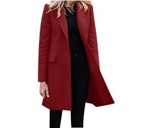 xejuoei Damen Sommerjacke, Elegant Langarm Einfarbig Mantel Jacke Revers Geschäft Büro Anzugjacke Lang Mit Tasche Sakko Anzug Business Longblazer Frühling Sommer Herbst Trenchcoat