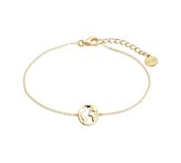 Xenox Sterling Silber ARMBAND XS3165G - 15-18,5 cm - WANDERLUST - Gelbgold verg. Ankerkette - Weltkugel