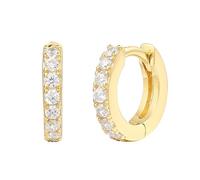 XENOX® Creolen - Damen Ohrringe aus hochwertigem 925/- Sterlingsilber mit Zirkonia-Steinen | XS10350G