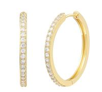 XENOX® Creolen - Damen Ohrringe aus hochwertigem 925/- Sterlingsilber mit Zirkonia-Steinen | XS10355G