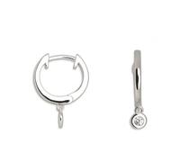 Xenox Damen 925 Sterling Silber Creolen mit Zirkonia in silberfarben - XENOX Modern Classic - XS8655