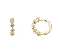 XENOX® Creolen Ohrringe - Damen Ohrringe aus hochwertigem 925/- Sterlingsilber mit Zirkonia-Steinen | XS2039G