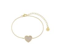 Xenox Damen 925 Sterling Silber Armband mit Herz-Anhänger mit Zirkonia in goldfarben - Love Story - XS3605G