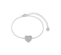 Xenox Damen 925 Sterling Silber Armband mit Herz-Anhänger mit Zirkonia in silberfarben - Love Story - XS3605