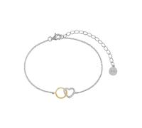 Xenox Sterling Silber Armband XS3612G - 15-20 cm - LOVE STORY - Gelbgold Verg. Karreekette - Herz