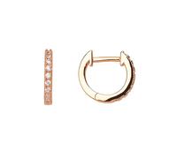 Xenox Damen 925 Sterling Silber Creolen 12 mm mit Zirkonia in roségoldfarben - CREOLEN - XS8662R