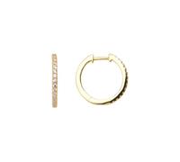 Xenox Damen 925 Sterling Silber Creolen 18 mm mit Zirkonia in goldfarben - CREOLEN - XS8663G