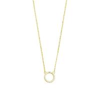 Xenox Damen 925 Sterling Silber Halskette mit Anhänger 18K vergoldet und Zirkonia in goldfarben - CLASSIC CIRCLE - XS3573G