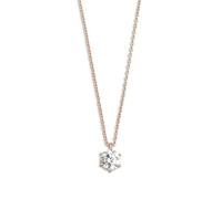 Xenox Damen 925 Sterling Silber Halskette mit Anhänger und Zirkonia in roségoldfarben - KRAPPE SILBER - XS7175R