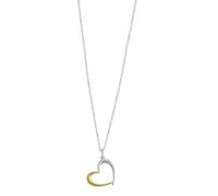 Xenox Sterling Silber Kette XS3603G - 40-45 cm - LOVE STORY - Gelbgold Verg. Karreekette - Herz