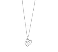 XENOX Damen 925 Sterling Silber Halskette mit Herzen-Anhänger in silberfarben - Love Story - XS3601